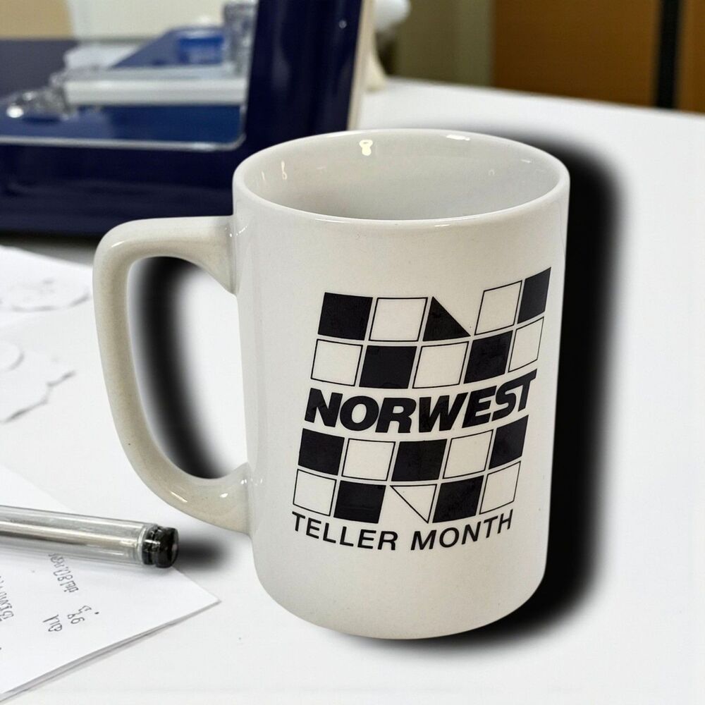 Vintage Norwest Bank “Teller Month” Promotional Mug Ceramic Collectible